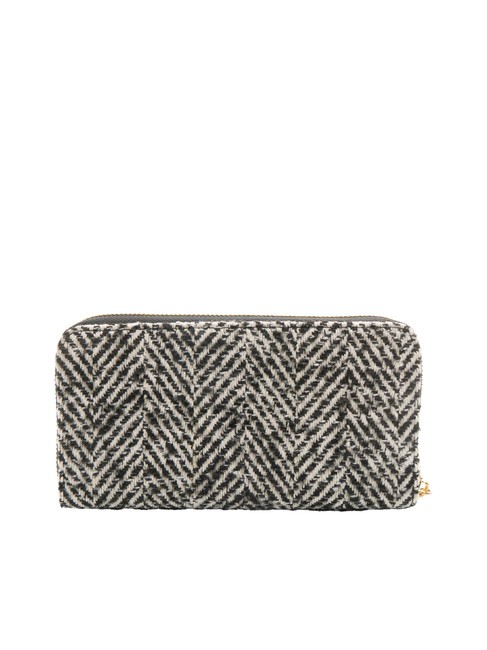 ADELE Large zip around wallet black wool - Women’s Wallets