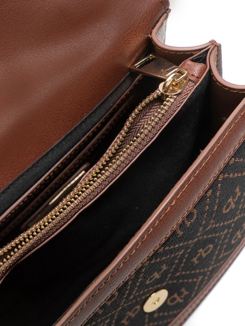 FRIDA Jacquard fabric briefcase bag chocolate - Women’s Bags