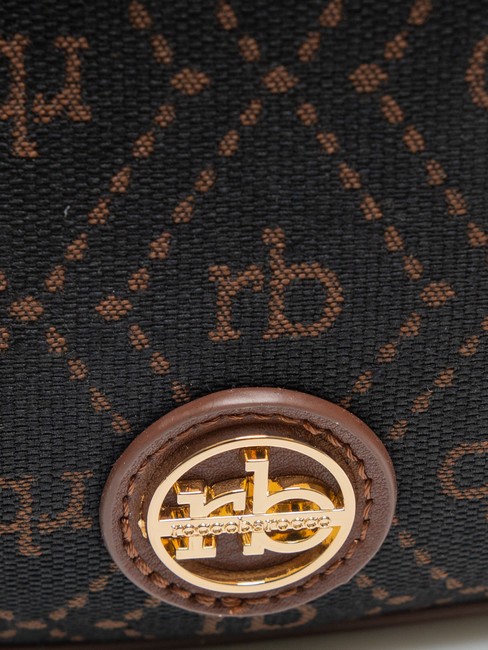 FRIDA Hobo bag in jacquard fabric chocolate - Women’s Bags