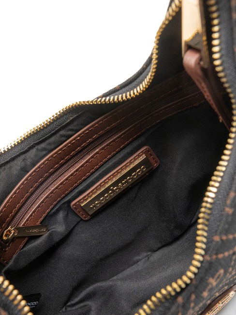 FRIDA Hobo bag in jacquard fabric chocolate - Women’s Bags