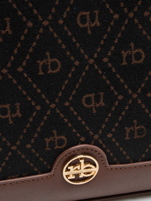 FRIDA Jacquard fabric shopping bag chocolate - Women’s Bags