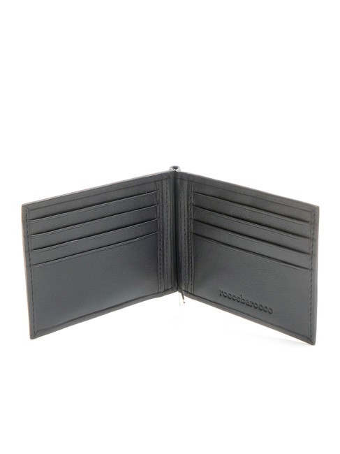 ROUND Leather wallet with clip blue - Men’s Wallets