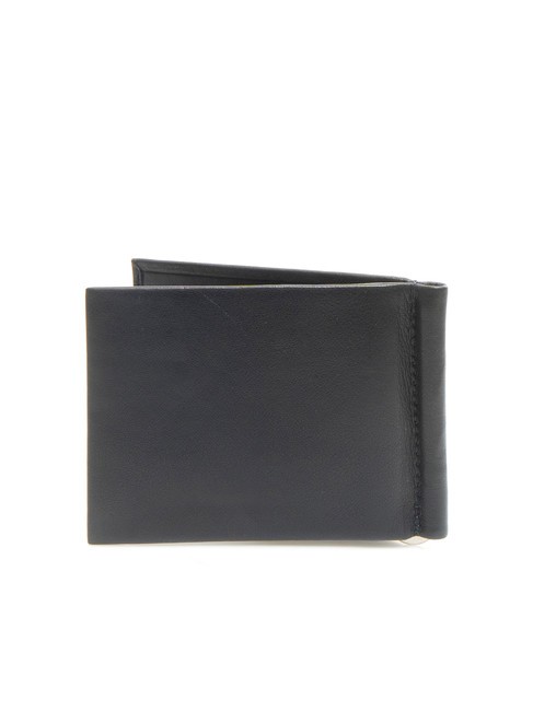 ROUND Leather wallet with clip blue - Men’s Wallets