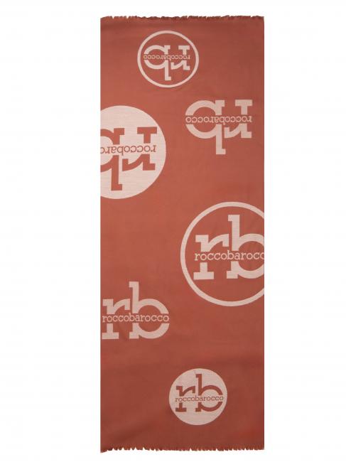 RB Scarf with all-over logo burgundy - Scarves