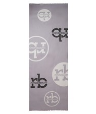 ROCCOBAROCCO RB Scarf with all-over logo grey - Scarves - 2