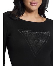 GUESS LS TRIANGLE  Logo T-shirt jetbla - Women's Sweaters - 3