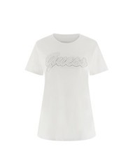 GUESS SS SCRIPT LACE LOGO EASY  Cotton T-Shirt purwhite - T-shirt - 4
