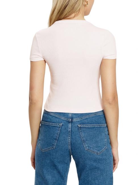 SS CN RIB LOGO Short-sleeved T-shirt low key pink - T-shirt