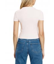 GUESS SS CN RIB LOGO Short-sleeved T-shirt low key pink - T-shirt - 2