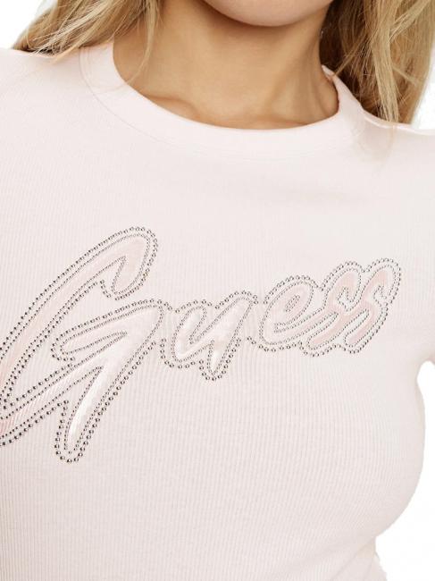 SS CN RIB LOGO Short-sleeved T-shirt low key pink - T-shirt