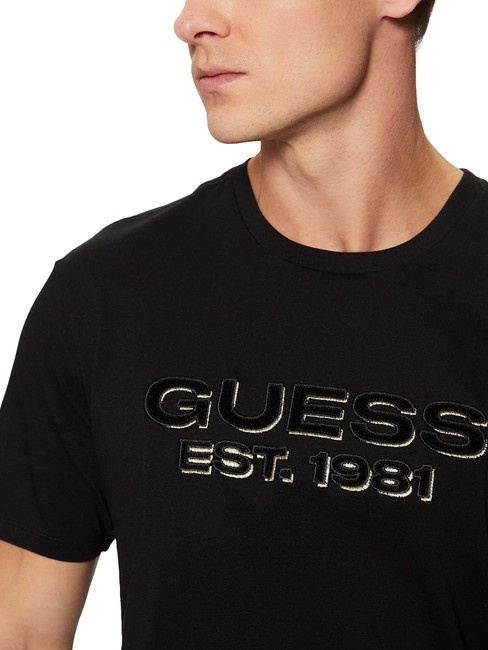 SS BSC VELVET LOGO  Cotton T-Shirt jetbla - T-shirt