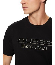 GUESS SS BSC VELVET LOGO  Cotton T-Shirt jetbla - T-shirt - 3