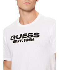 GUESS SS BSC VELVET LOGO  Cotton T-Shirt purwhite - T-shirt - 3
