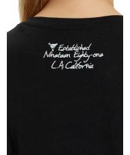 GUESS SS CN TRIANGLE FLOWER Cotton T-Shirt jetbla - T-shirt - 4