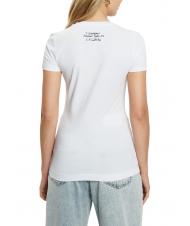 GUESS SS CN TRIANGLE FLOWER Cotton T-Shirt purwhite - T-shirt - 2