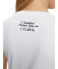 GUESS SS CN TRIANGLE FLOWER Cotton T-Shirt purwhite - T-shirt - 4