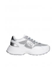 LIUJO EVA 02 Leather and lurex sneakers white/silver - Women&rsquo;s shoes - 2