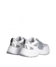 LIUJO EVA 02 Leather and lurex sneakers white/silver - Women&rsquo;s shoes - 5