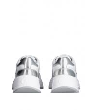 LIUJO EVA 02 Leather and lurex sneakers white/silver - Women&rsquo;s shoes - 6