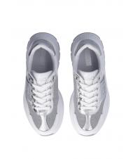 LIUJO EVA 02 Leather and lurex sneakers white/silver - Women&rsquo;s shoes - 3