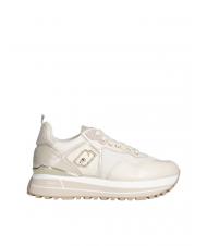 LIUJO MAXI WONDER 01 Platform sneakers in leather and mesh ivory - Women’s shoes - 2