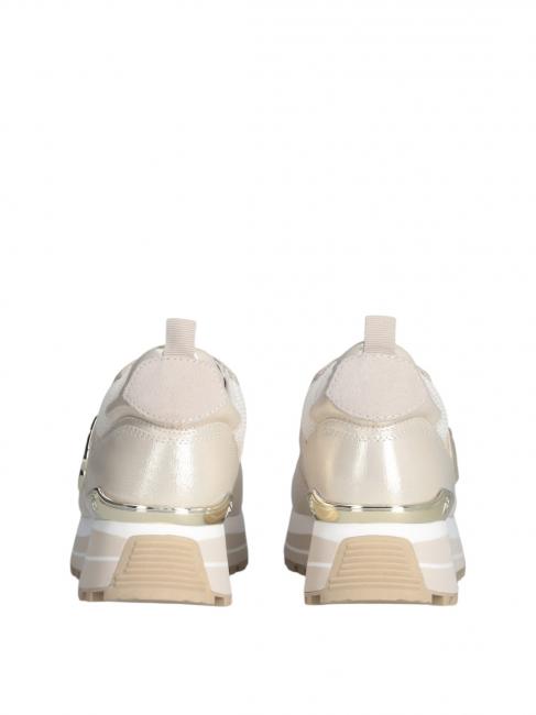 MAXI WONDER 01 Platform sneakers in leather and mesh ivory - Women’s shoes