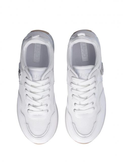 MAXI WONDER 01 Platform sneakers in leather and mesh white - Women&rsquo;s shoes
