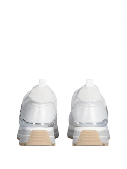 MAXI WONDER 01 Platform sneakers in leather and mesh white - Women&rsquo;s shoes