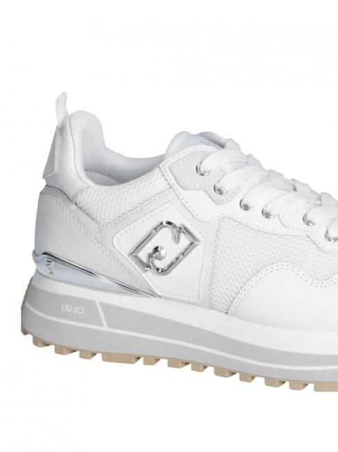 MAXI WONDER 01 Platform sneakers in leather and mesh white - Women&rsquo;s shoes