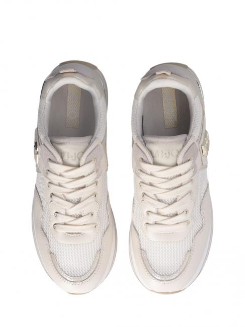 MAXI WONDER 01 Platform sneakers in leather and mesh ivory - Women&rsquo;s shoes