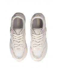 LIUJO MAXI WONDER 01 Platform sneakers in leather and mesh ivory - Women&rsquo;s shoes - 3