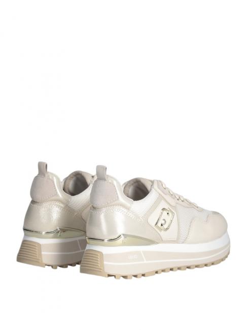MAXI WONDER 01 Platform sneakers in leather and mesh ivory - Women&rsquo;s shoes