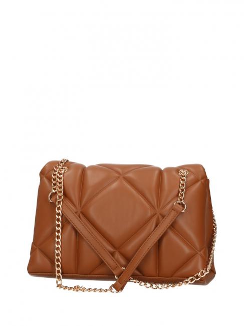 GEOMETRIC Convertible bag with flap camel - Women’s Bags