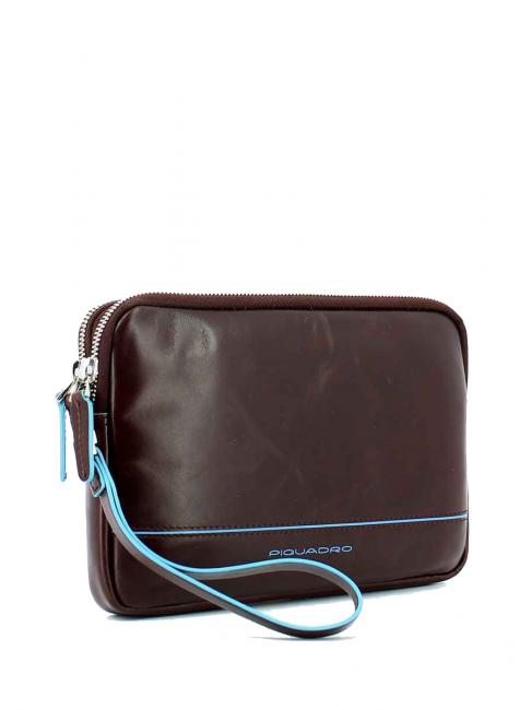 BLUE SQUARE Leather clutch with cuff MAHOGANY - Over-the-shoulder Bags for Men