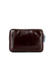 PIQUADRO BLUE SQUARE Leather clutch with cuff MAHOGANY - Over-the-shoulder Bags for Men - 3