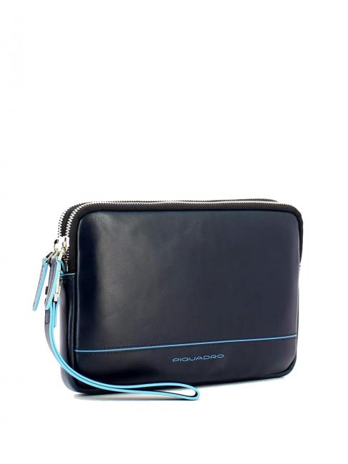 BLUE SQUARE Leather clutch with cuff blue - Over-the-shoulder Bags for Men