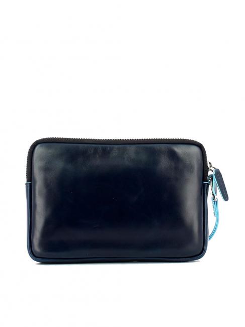 BLUE SQUARE Leather clutch with cuff blue - Over-the-shoulder Bags for Men