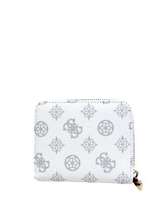 LAUREL Peony Mini Zip Around Wallet white logo - Women’s Wallets