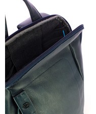 PIQUADRO P15 PLUS Leather 14" Laptop Backpack blue - Laptop backpacks - 4