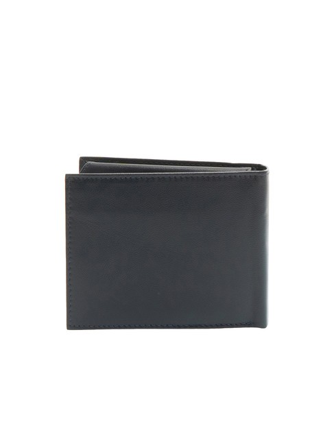 PLAIN Leather wallet with flap and coin purse blue - Men’s Wallets