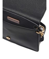 COCCINELLE C-ME Hammered leather bag with flap Black - Women’s Bags - 4