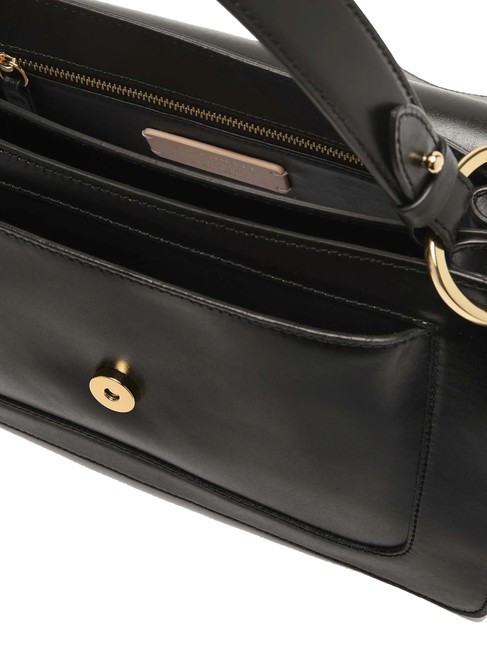 C-ME CALF COCKER Leather briefcase bag with shoulder strap Black - Women&rsquo;s Bags