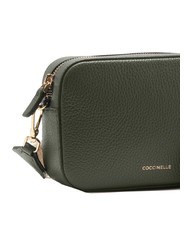 COCCINELLE TEBE Shoulder bag in textured leather seaweed - Women’s Bags - 3
