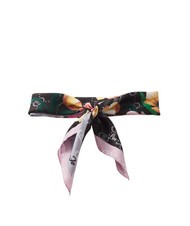 LIUJO FLOWER CORNER Scarf BLACK - Scarves - 3