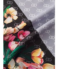 LIUJO FLOWER CORNER Scarf BLACK - Scarves - 4