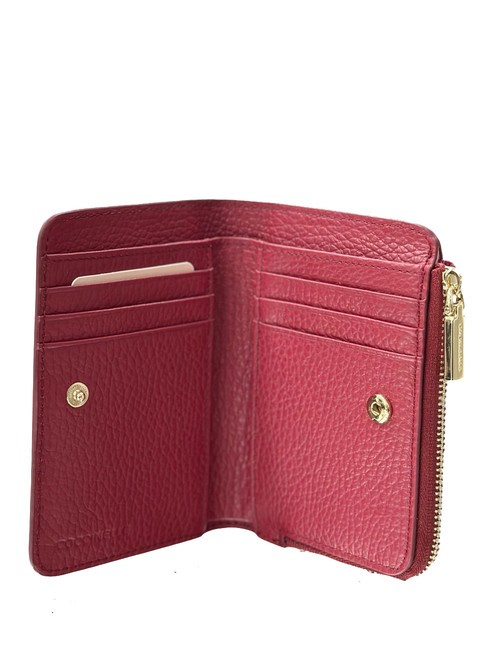 METALLIC SOFT Small leather wallet sangria - Women&rsquo;s Wallets