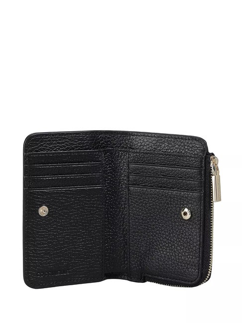 METALLIC SOFT Small leather wallet Black - Women’s Wallets