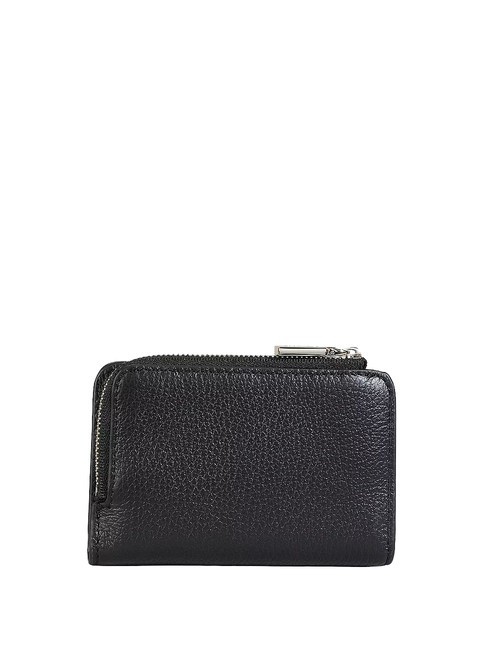 METALLIC SOFT Small leather wallet Black - Women’s Wallets