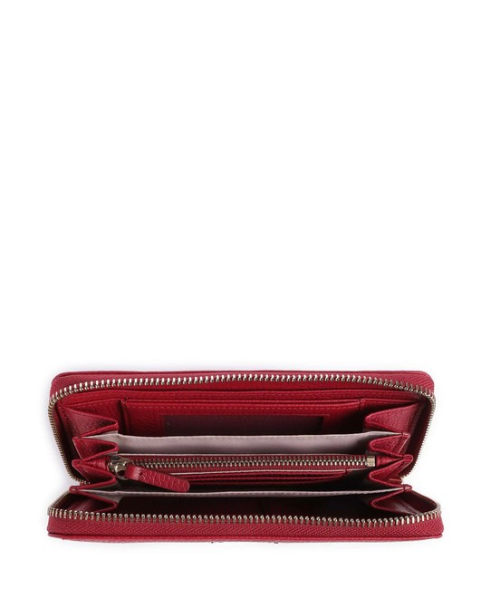 METALLIC SOFT Textured leather zip wallet sangria - Women&rsquo;s Wallets