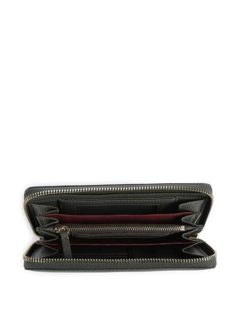 METALLIC SOFT Textured leather zip wallet seaweed - Women&rsquo;s Wallets